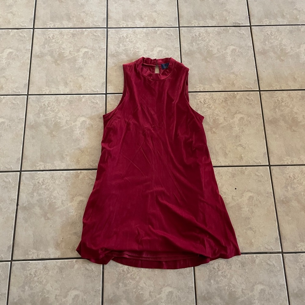 Red turtle neck dress